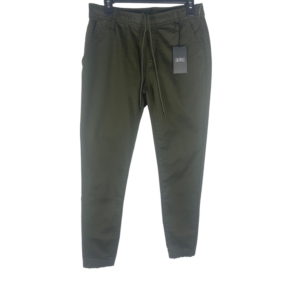 Caliville Mens Olive Green Jogger‎ Pants Size M Stretch Drawstring Tapered NEW